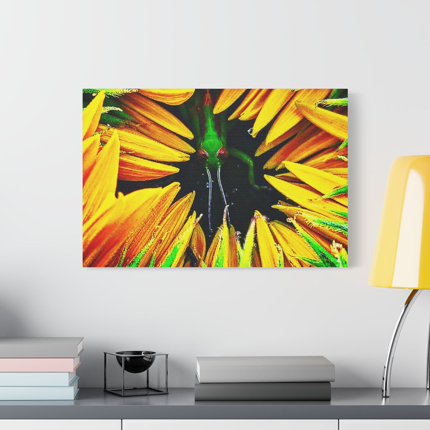 Sunflower Farm Grasshopper Canvas | Cambrian Captures