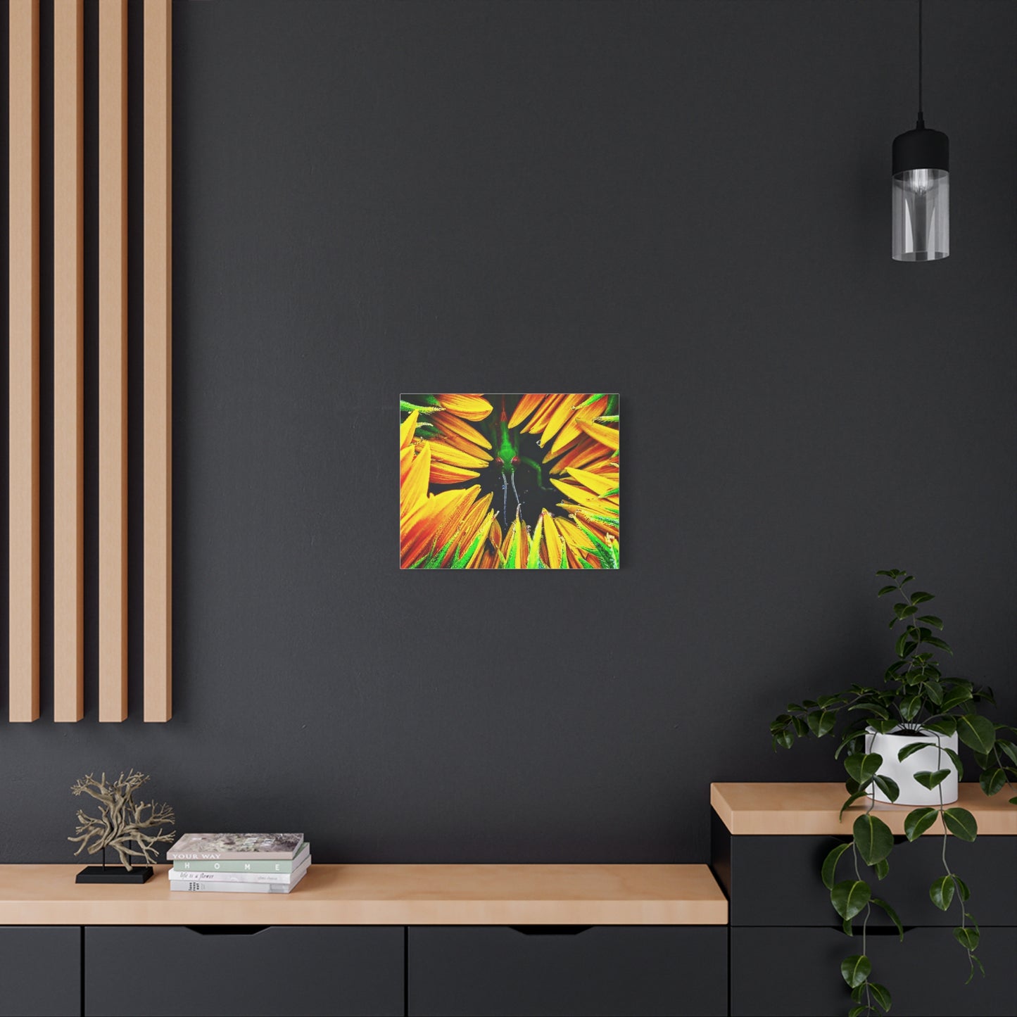 Sunflower Farm Grasshopper Canvas | Cambrian Captures