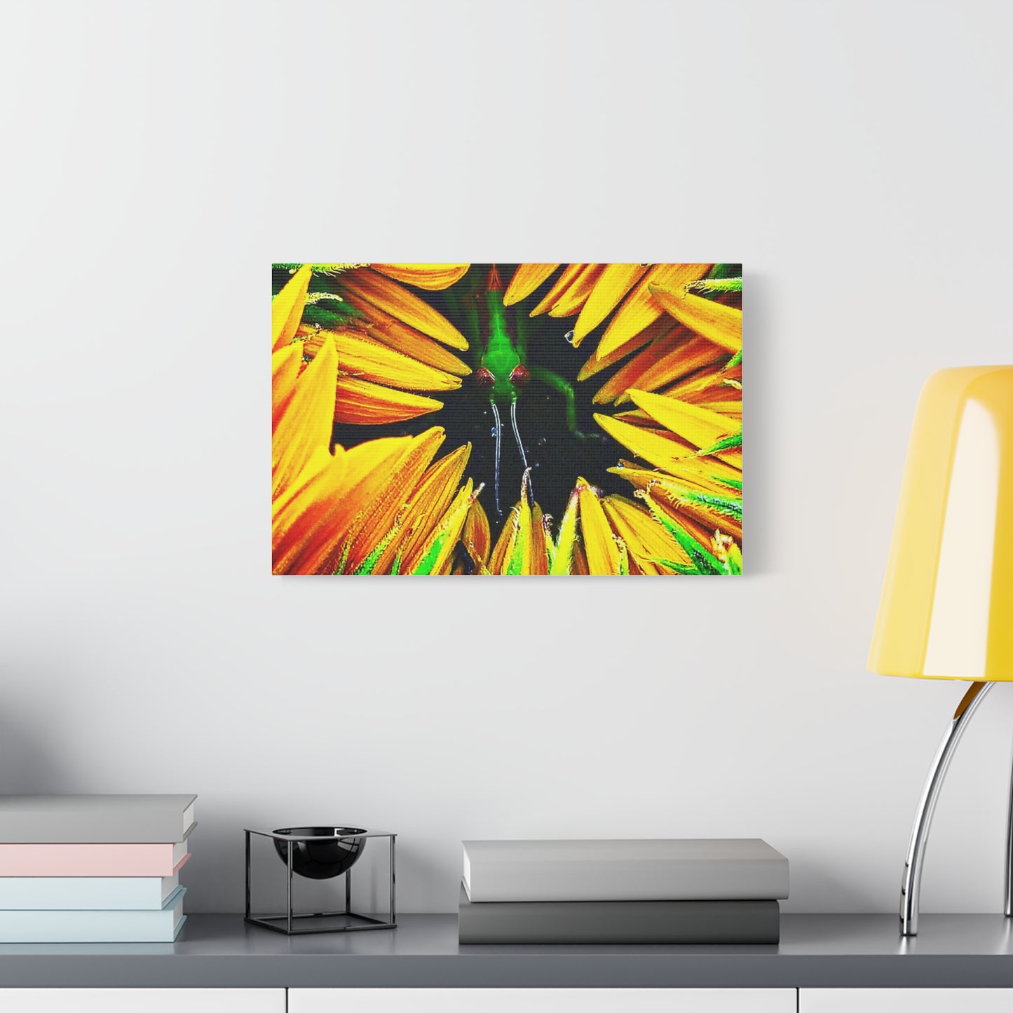 Sunflower Farm Grasshopper Canvas | Cambrian Captures