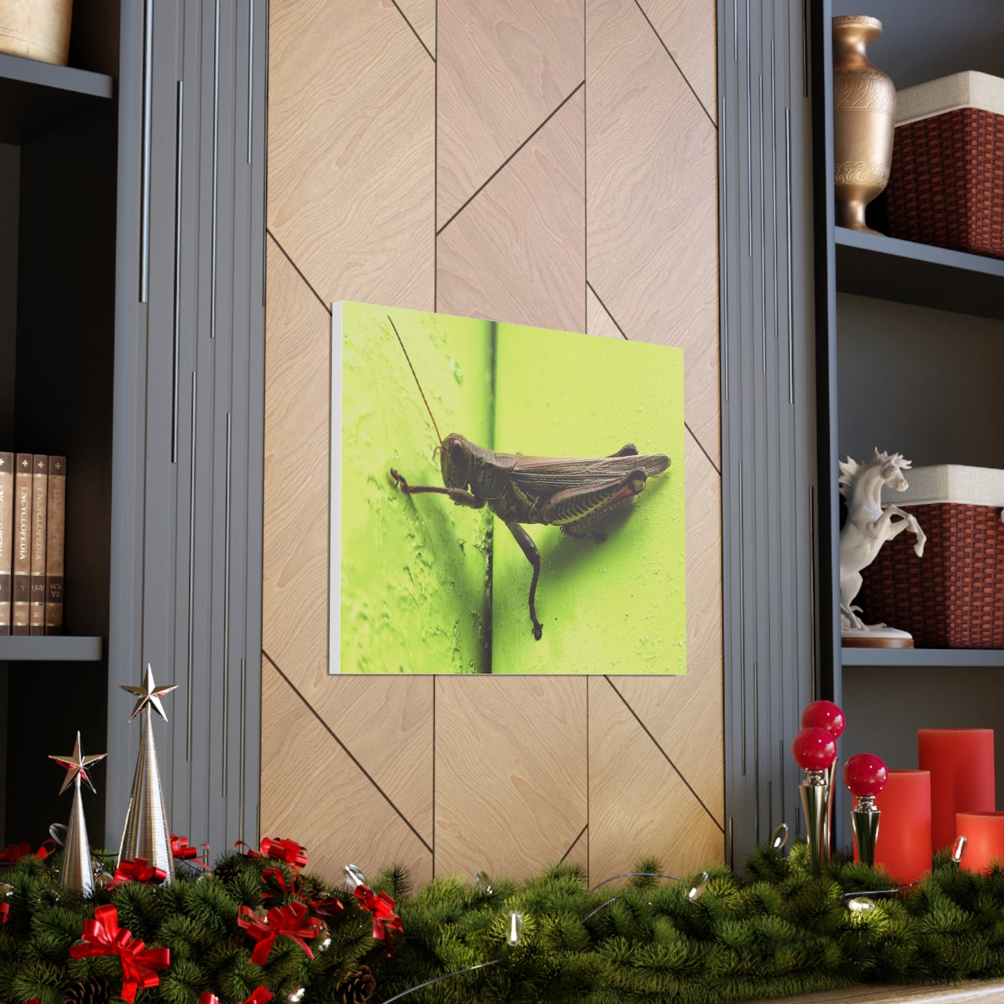 Indiana Neon Grasshopper Canvas | Cambrian Captures