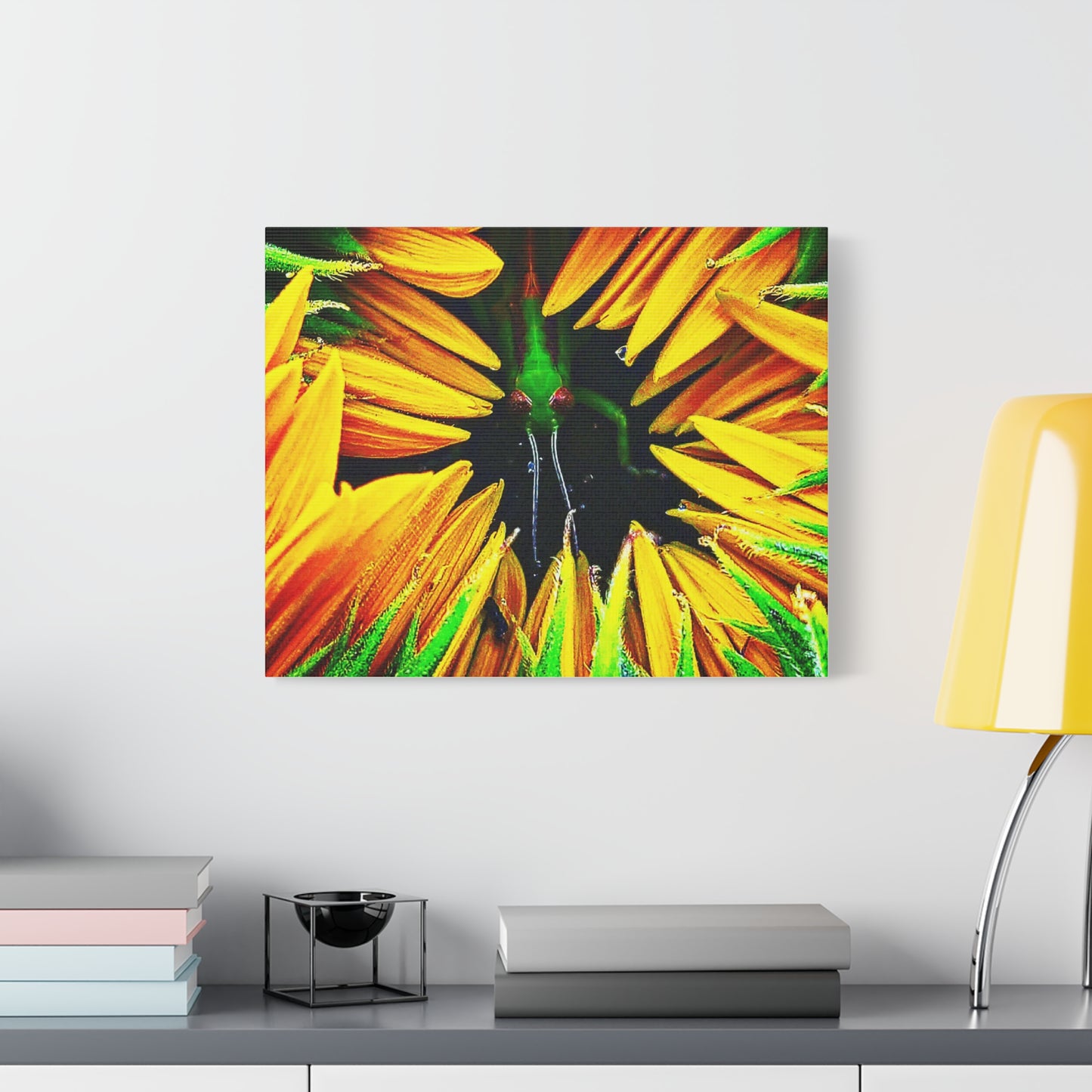 Sunflower Farm Grasshopper Canvas | Cambrian Captures